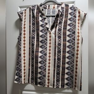 Patterned Sleeveless Top